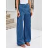imageCicy Bell Womens Wide Leg Pleated Jeans Boyfriend Baggy Stretchy High Waisted Trendy Denim Pants with PocketsJean Blue