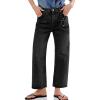 imageCicy Bell Womens Baggy Horseshoe Jeans Boyfriend Wide Leg Vintage Mid Rise Cropped Denim PantsBlack