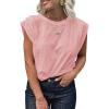 imageCicy Bell Womens Cap Sleeve Tank Tops Boat Neck Loose Fit Tshirts Summer Casual Basic Tee ShirtsPink