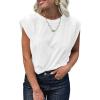 imageCicy Bell Womens Cap Sleeve Tank Tops Boat Neck Loose Fit Tshirts Summer Casual Basic Tee ShirtsWhite