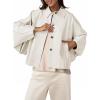 imageCicy Bell Womens Oversized Cropped Trench Coats Batwing Sleeve Trendy Casual Jackets Button Up OuterwearApricot