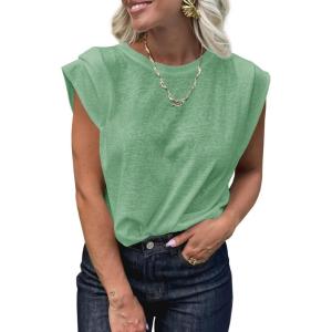 imageCicy Bell Womens Cap Sleeve Tank Tops Boat Neck Loose Fit Tshirts Summer Casual Basic Tee ShirtsArmy Green