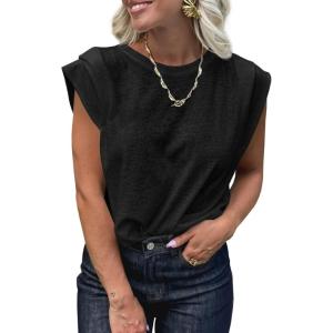 imageCicy Bell Womens Cap Sleeve Tank Tops Boat Neck Loose Fit Tshirts Summer Casual Basic Tee ShirtsBlack
