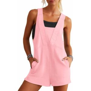 imageCicy Bell Womens Summer Casual Romper Sleeveless Athletic Trendy Short Jumpsuit Workout Loose Fit OutfitsPink