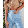 imageCicy Bell Womens High Waisted Cropped Jeans Trendy Stretchy Button Fly Straight Wide Leg Capri Denim PantsLight Blue