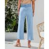 imageCicy Bell Womens High Waisted Cropped Jeans Trendy Stretchy Button Fly Straight Wide Leg Capri Denim PantsLight Blue