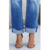 imageCicy Bell Womens High Waisted Crossover Jeans 2024 Straight Leg Stretch Casual Cuffed Denim PantsLight Blue