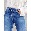 imageCicy Bell Womens High Waisted Crossover Jeans 2024 Straight Leg Stretch Casual Cuffed Denim PantsLight Blue