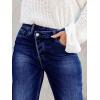 imageCicy Bell Womens High Waisted Crossover Jeans 2024 Straight Leg Stretch Casual Cuffed Denim PantsNavy