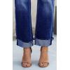 imageCicy Bell Womens High Waisted Crossover Jeans 2024 Straight Leg Stretch Casual Cuffed Denim PantsNavy