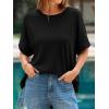 imageCicy Bell Womens Oversized Tshirts Summer Casual Short Sleeve Round Neck Tops Loose Fit Basic Tee ShirtsBlack