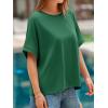imageCicy Bell Womens Oversized Tshirts Summer Casual Short Sleeve Round Neck Tops Loose Fit Basic Tee ShirtsDark Green