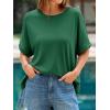imageCicy Bell Womens Oversized Tshirts Summer Casual Short Sleeve Round Neck Tops Loose Fit Basic Tee ShirtsDark Green