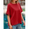 imageCicy Bell Womens Oversized Tshirts Summer Casual Short Sleeve Round Neck Tops Loose Fit Basic Tee ShirtsDark Red