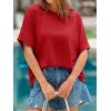 imageCicy Bell Womens Oversized Tshirts Summer Casual Short Sleeve Round Neck Tops Loose Fit Basic Tee ShirtsDark Red