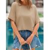 imageCicy Bell Womens Oversized Tshirts Summer Casual Short Sleeve Round Neck Tops Loose Fit Basic Tee ShirtsKhaki