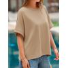 imageCicy Bell Womens Oversized Tshirts Summer Casual Short Sleeve Round Neck Tops Loose Fit Basic Tee ShirtsKhaki
