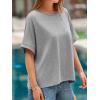 imageCicy Bell Womens Oversized Tshirts Summer Casual Short Sleeve Round Neck Tops Loose Fit Basic Tee ShirtsLight Grey