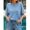 imageCicy Bell Womens Oversized Tshirts Summer Casual Short Sleeve Round Neck Tops Loose Fit Basic Tee ShirtsSky Blue