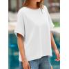 imageCicy Bell Womens Oversized Tshirts Summer Casual Short Sleeve Round Neck Tops Loose Fit Basic Tee ShirtsWhite