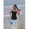 imageCicy Bell Womens Strapless Tube Tops Fitted Ribbed Knit Y2K Going Out T Shirts Summer Side Zipper Backless Bandeau TopsBlack