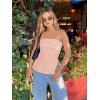 imageCicy Bell Womens Strapless Tube Tops Fitted Ribbed Knit Y2K Going Out T Shirts Summer Side Zipper Backless Bandeau TopsPink