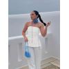 imageCicy Bell Womens Strapless Tube Tops Fitted Ribbed Knit Y2K Going Out T Shirts Summer Side Zipper Backless Bandeau TopsWhite