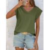 imageCicy Bell Womens Summer Cap Sleeve T Shirts Casual V Neck Tops Loose Fit Basic TeesArmy Green
