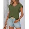 imageCicy Bell Womens Summer Cap Sleeve T Shirts Casual V Neck Tops Loose Fit Basic TeesArmy Green