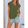 imageCicy Bell Womens Summer Cap Sleeve T Shirts Casual V Neck Tops Loose Fit Basic TeesArmy Green