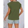 imageCicy Bell Womens Summer Cap Sleeve T Shirts Casual V Neck Tops Loose Fit Basic TeesArmy Green