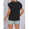 imageCicy Bell Womens Summer Cap Sleeve T Shirts Casual V Neck Tops Loose Fit Basic TeesBlack