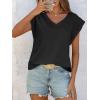 imageCicy Bell Womens Summer Cap Sleeve T Shirts Casual V Neck Tops Loose Fit Basic TeesBlack