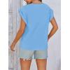 imageCicy Bell Womens Summer Cap Sleeve T Shirts Casual V Neck Tops Loose Fit Basic TeesBlue