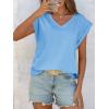 imageCicy Bell Womens Summer Cap Sleeve T Shirts Casual V Neck Tops Loose Fit Basic TeesBlue