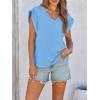 imageCicy Bell Womens Summer Cap Sleeve T Shirts Casual V Neck Tops Loose Fit Basic TeesBlue
