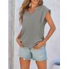 imageCicy Bell Womens Summer Cap Sleeve T Shirts Casual V Neck Tops Loose Fit Basic TeesGrey