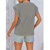 imageCicy Bell Womens Summer Cap Sleeve T Shirts Casual V Neck Tops Loose Fit Basic TeesGrey