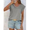 imageCicy Bell Womens Summer Cap Sleeve T Shirts Casual V Neck Tops Loose Fit Basic TeesGrey