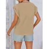 imageCicy Bell Womens Summer Cap Sleeve T Shirts Casual V Neck Tops Loose Fit Basic TeesKhaki