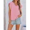 imageCicy Bell Womens Summer Cap Sleeve T Shirts Casual V Neck Tops Loose Fit Basic TeesPink