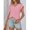 imageCicy Bell Womens Summer Cap Sleeve T Shirts Casual V Neck Tops Loose Fit Basic TeesPink