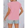 imageCicy Bell Womens Summer Cap Sleeve T Shirts Casual V Neck Tops Loose Fit Basic TeesPink