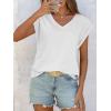 imageCicy Bell Womens Summer Cap Sleeve T Shirts Casual V Neck Tops Loose Fit Basic TeesWhite