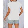 imageCicy Bell Womens Summer Cap Sleeve T Shirts Casual V Neck Tops Loose Fit Basic TeesWhite