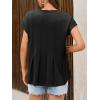 imageCicy Bell Womens Summer Peplum Blouse Casual Dressy Cap Sleeve Pleated Tops Ribbed Knit Crew Neck ShirtsBlack