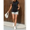 imageCicy Bell Womens Summer Peplum Blouse Casual Dressy Cap Sleeve Pleated Tops Ribbed Knit Crew Neck ShirtsBlack