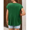 imageCicy Bell Womens Summer Peplum Blouse Casual Dressy Cap Sleeve Pleated Tops Ribbed Knit Crew Neck ShirtsGreen