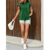 imageCicy Bell Womens Summer Peplum Blouse Casual Dressy Cap Sleeve Pleated Tops Ribbed Knit Crew Neck ShirtsGreen