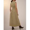 imageCicy Bell Womens V Neck Casual Dressy Jumpsuits Smocked Zip Up Sleeveless Wide Leg Jumpsuit Summer Teacher Work OutfitKhaki